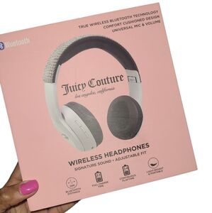 Juicy Couture Sparkling Wireless Headphones - Pearlized White and Silver